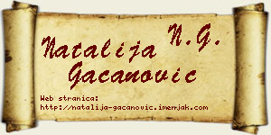Natalija Gačanović vizit kartica